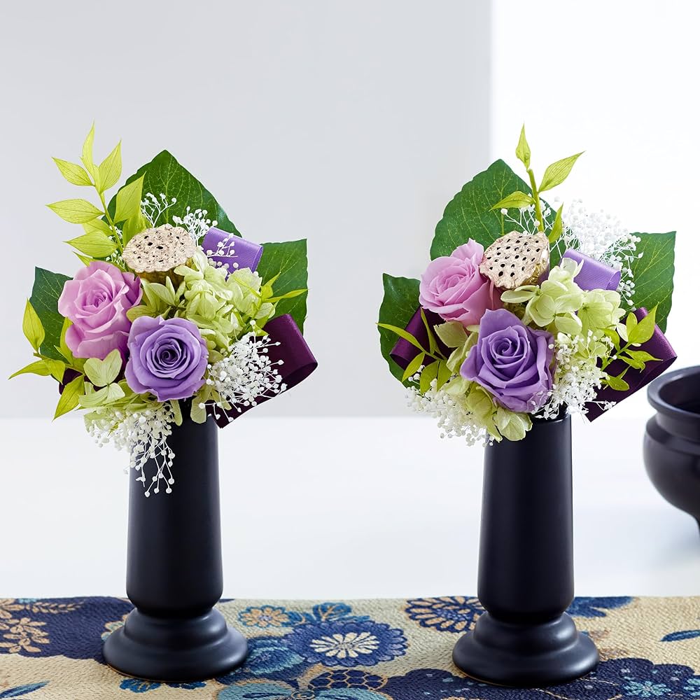 Amazon.co.jp: プリザーブドフラワー仏花 ゆたか 桃 1対 花のみ